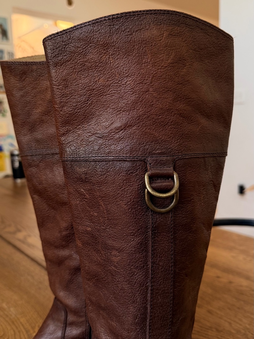 Frye Anna D-Ring Classic Tall Leather Riding Boots - Brown - Picture 3 of 7